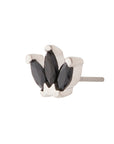 White Rhodium Silver Triple Marquise CZ Pin 18g/16g