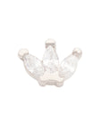 White Rhodium Silver Triple Marquise CZ Pin 18g/16g