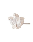 White Rhodium Silver Triple Marquise CZ Pin 18g/16g