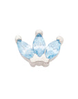 White Rhodium Silver Triple Marquise CZ Pin 18g/16g