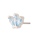 White Rhodium Silver Triple Marquise CZ Pin 18g/16g