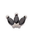 Black Rhodium Silver Triple Marquise CZ Pin 18g/16g