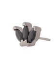 Black Rhodium Silver Triple Marquise CZ Pin 18g/16g