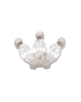 Black Rhodium Silver Triple Marquise CZ Pin 18g/16g