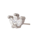 Black Rhodium Silver Triple Marquise CZ Pin 18g/16g