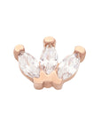 Rose Gold Vermeil Triple Marquise CZ Pin 18g/16g