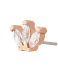 Rose Gold Vermeil Triple Marquise CZ Pin 18g/16g