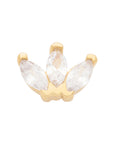 Gold Vermeil Triple Marquise CZ Pin 18g/16g