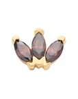 Gold Vermeil Triple Marquise CZ Pin 18g/16g