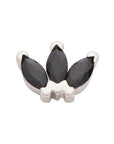 White Rhodium Silver Triple Marquise CZ Pin 18g/16g