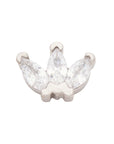 White Rhodium Silver Triple Marquise CZ Pin 18g/16g