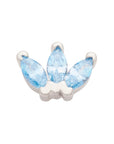 White Rhodium Silver Triple Marquise CZ Pin 18g/16g