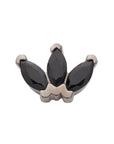 Black Rhodium Silver Triple Marquise CZ Pin 18g/16g