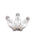Black Rhodium Silver Triple Marquise CZ Pin 18g/16g