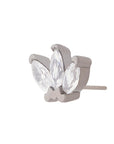Black Rhodium Silver Triple Marquise CZ Pin 18g/16g