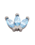 Black Rhodium Silver Triple Marquise CZ Pin 18g/16g