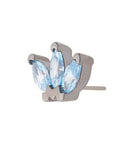 Black Rhodium Silver Triple Marquise CZ Pin 18g/16g