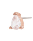 Rose Gold Vermeil 4mm Teardrop CZ Pin 18g/16g