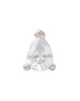 White Rhodium Silver 4mm Teardrop CZ Pin 18g/16g