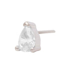 White Rhodium Silver 4mm Teardrop CZ Pin 18g/16g