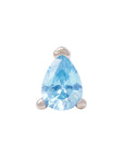 White Rhodium Silver 4mm Teardrop CZ Pin 18g/16g