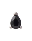 Black Rhodium Silver 4mm Teardrop CZ Pin 18g/16g