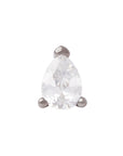 Black Rhodium Silver 4mm Teardrop CZ Pin 18g/16g
