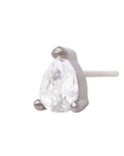 Black Rhodium Silver 4mm Teardrop CZ Pin 18g/16g