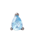 Black Rhodium Silver 4mm Teardrop CZ Pin 18g/16g