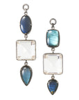 Labradorite & Faceted Quartz Dangles