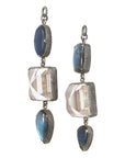 Labradorite & Faceted Quartz Dangles