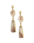 Copper Rutilated Quartz & Black Mother of Pearl Ornamental