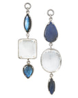 Labradorite & Faceted Quartz Dangles
