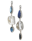 Labradorite & Faceted Quartz Dangles