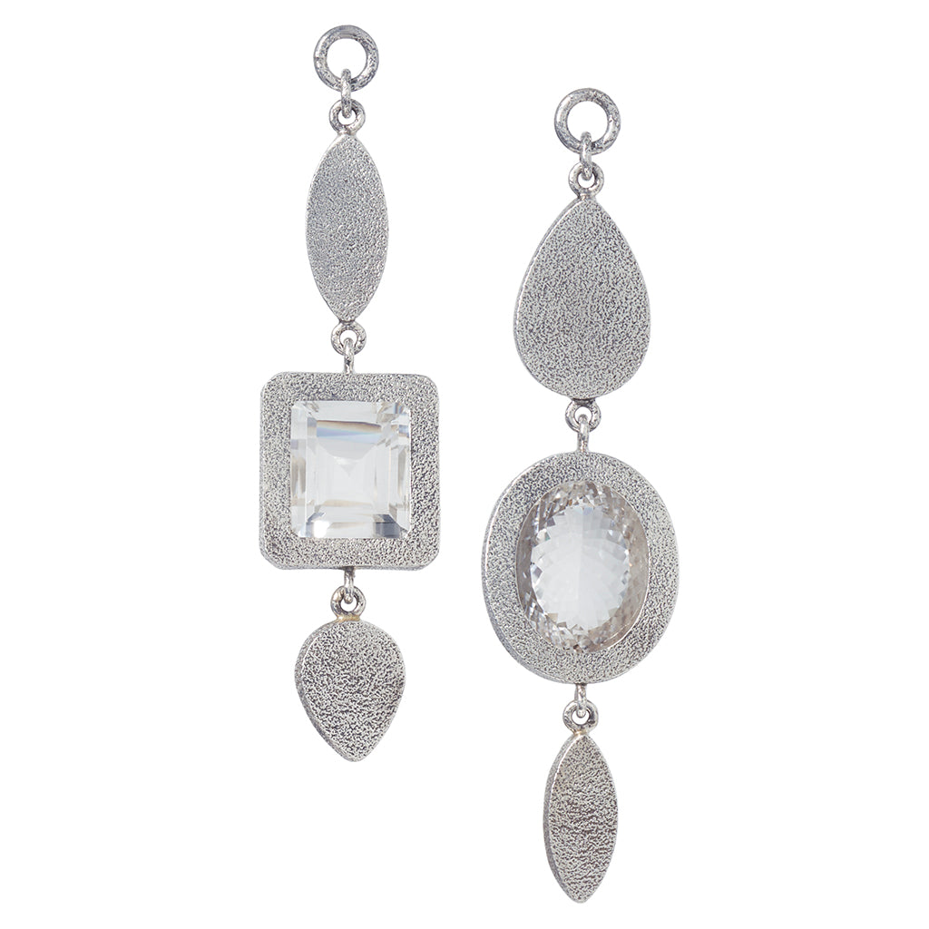 Labradorite & Faceted Quartz Dangles