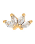 Gold Vermeil Quadruple Marquise CZ Pin 18g/16g