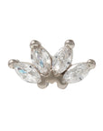 White Rhodium Silver Quadruple Marquise CZ Pin 18g/16g