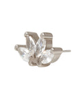 White Rhodium Silver Quadruple Marquise CZ Pin 18g/16g