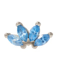 White Rhodium Silver Quadruple Marquise CZ Pin 18g/16g