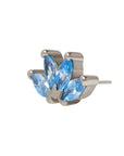 White Rhodium Silver Quadruple Marquise CZ Pin 18g/16g