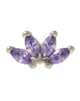 White Rhodium Silver Quadruple Marquise CZ Pin 18g/16g