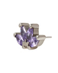 White Rhodium Silver Quadruple Marquise CZ Pin 18g/16g