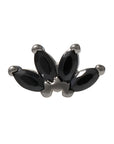 Black Rhodium Silver Quadruple Marquise CZ Pin 18g/16g