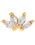 Gold Vermeil Quadruple Marquise CZ Pin 18g/16g