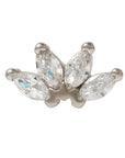 White Rhodium Silver Quadruple Marquise CZ Pin 18g/16g
