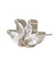 White Rhodium Silver Quadruple Marquise CZ Pin 18g/16g