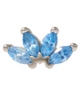 White Rhodium Silver Quadruple Marquise CZ Pin 18g/16g