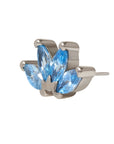 White Rhodium Silver Quadruple Marquise CZ Pin 18g/16g
