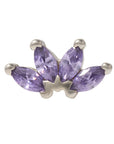 White Rhodium Silver Quadruple Marquise CZ Pin 18g/16g