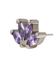 White Rhodium Silver Quadruple Marquise CZ Pin 18g/16g